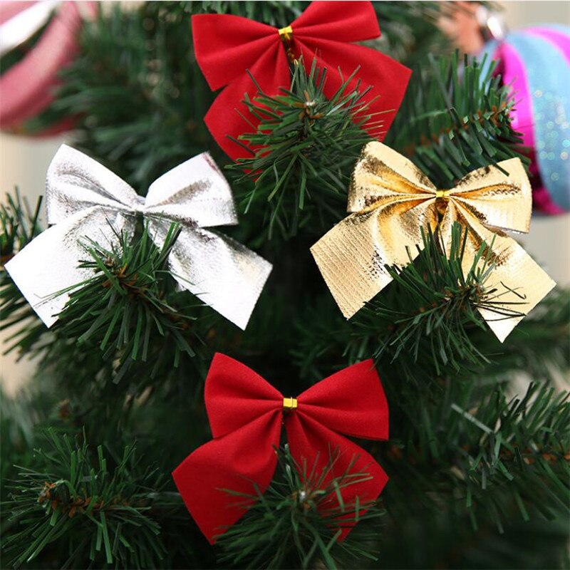 Christmas Tree Bows Hanging Decors (12 pcs)