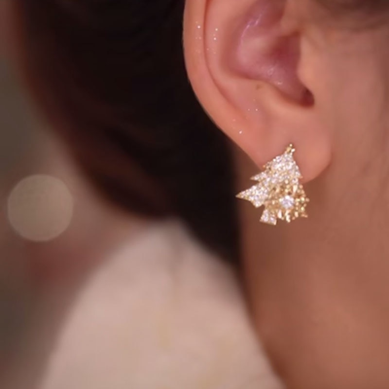 Christmas Tree Crystal Earrings