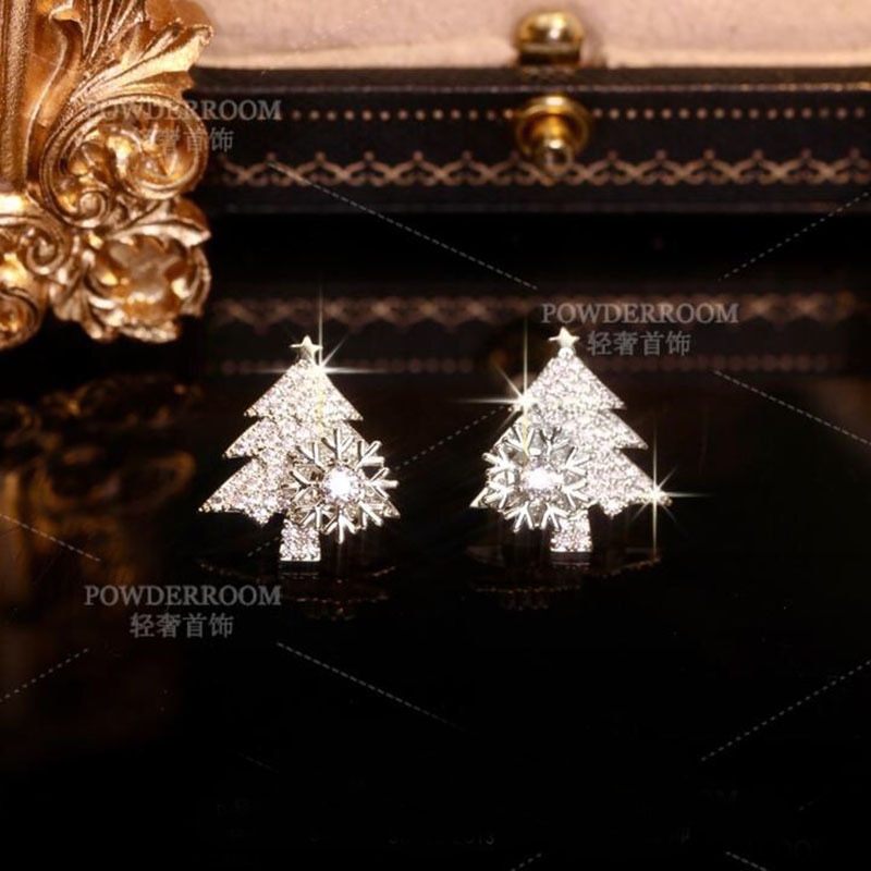 Christmas Tree Crystal Earrings