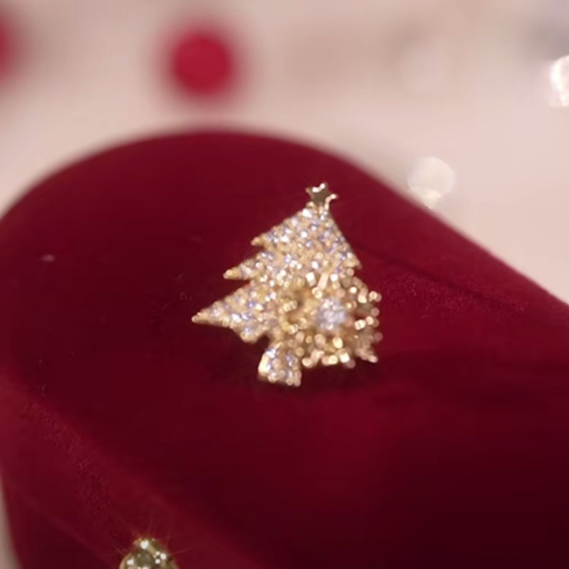Christmas Tree Crystal Earrings