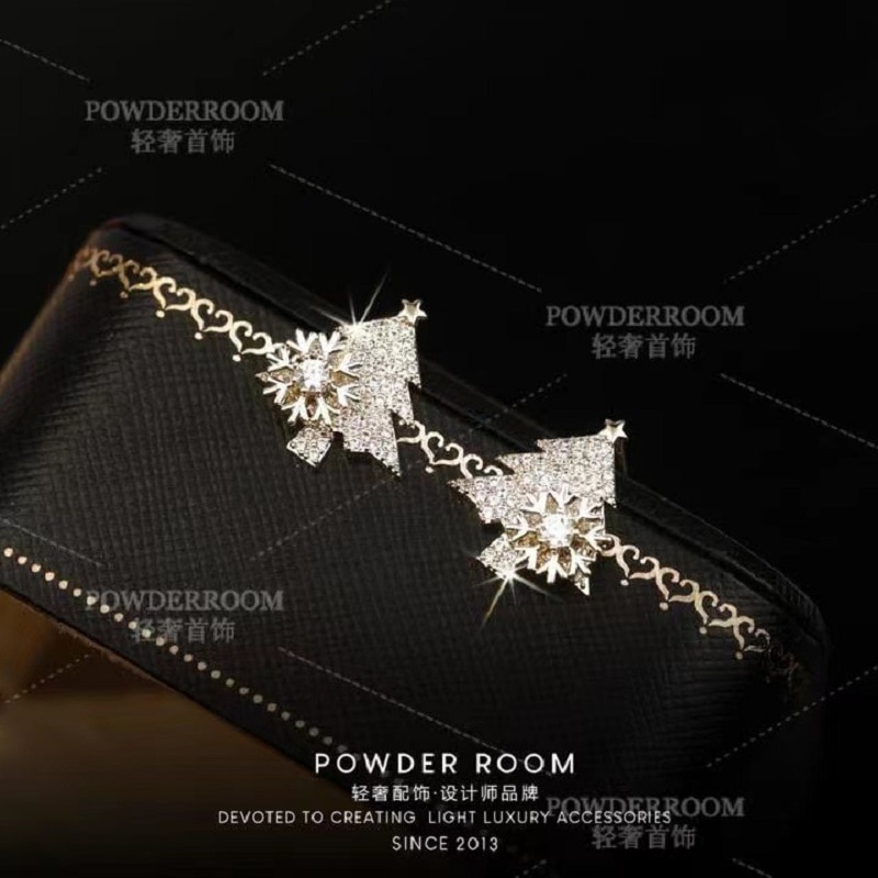 Christmas Tree Crystal Earrings