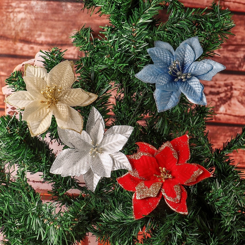 Christmas Tree Flower Decoration Ornament (10 pcs)