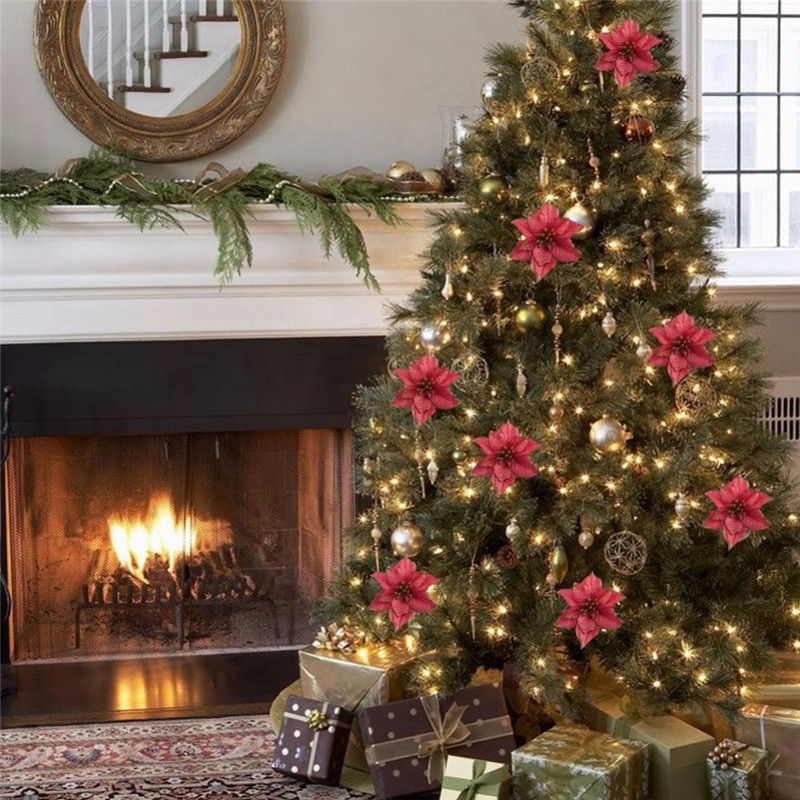 Christmas Tree Flower Decoration Ornament (10 pcs)