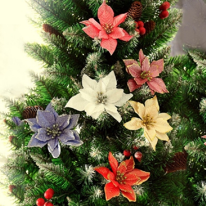 Christmas Tree Flower Decoration Ornament (10 pcs)