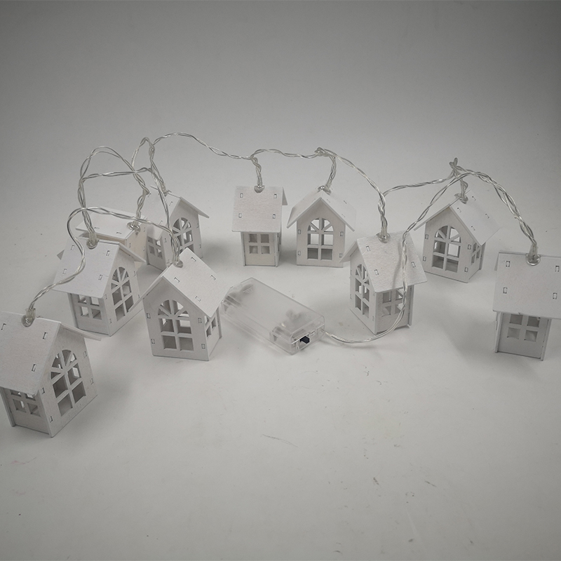 Christmas Tree Lights Hanging Houses
