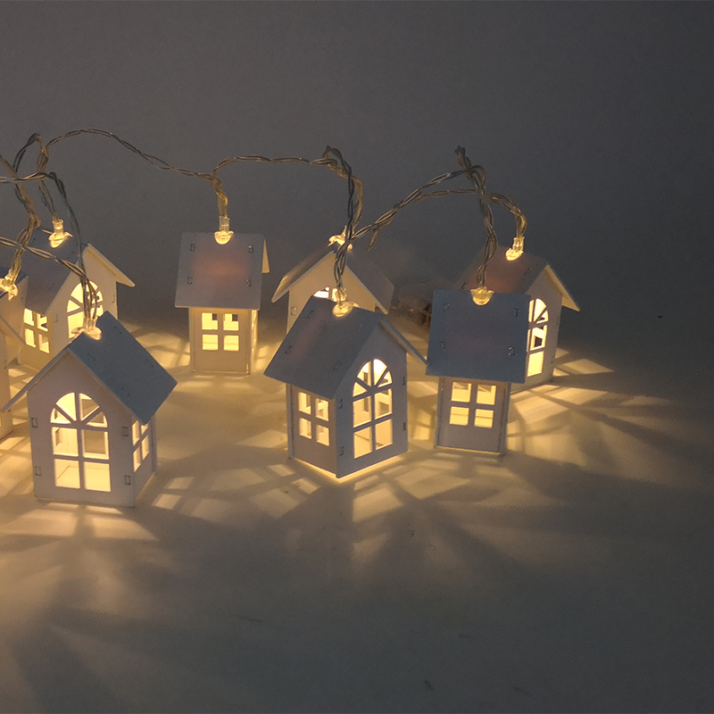 Christmas Tree Lights Hanging Houses