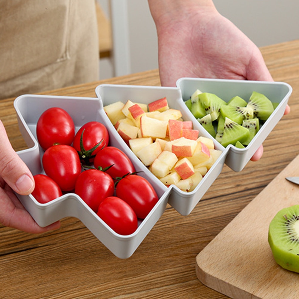Christmas Tree Tray 3 Grids Snack Plate