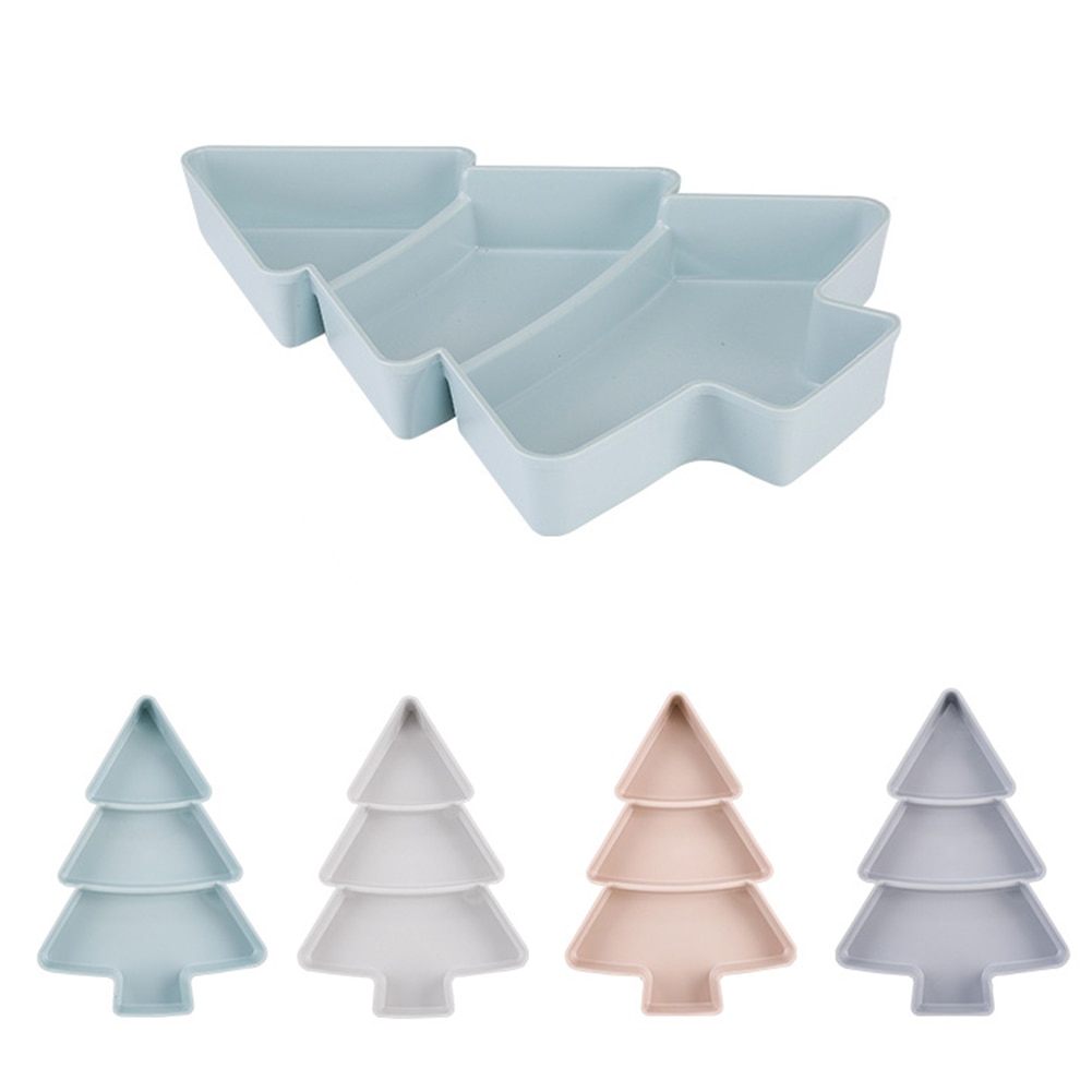 Christmas Tree Tray 3 Grids Snack Plate