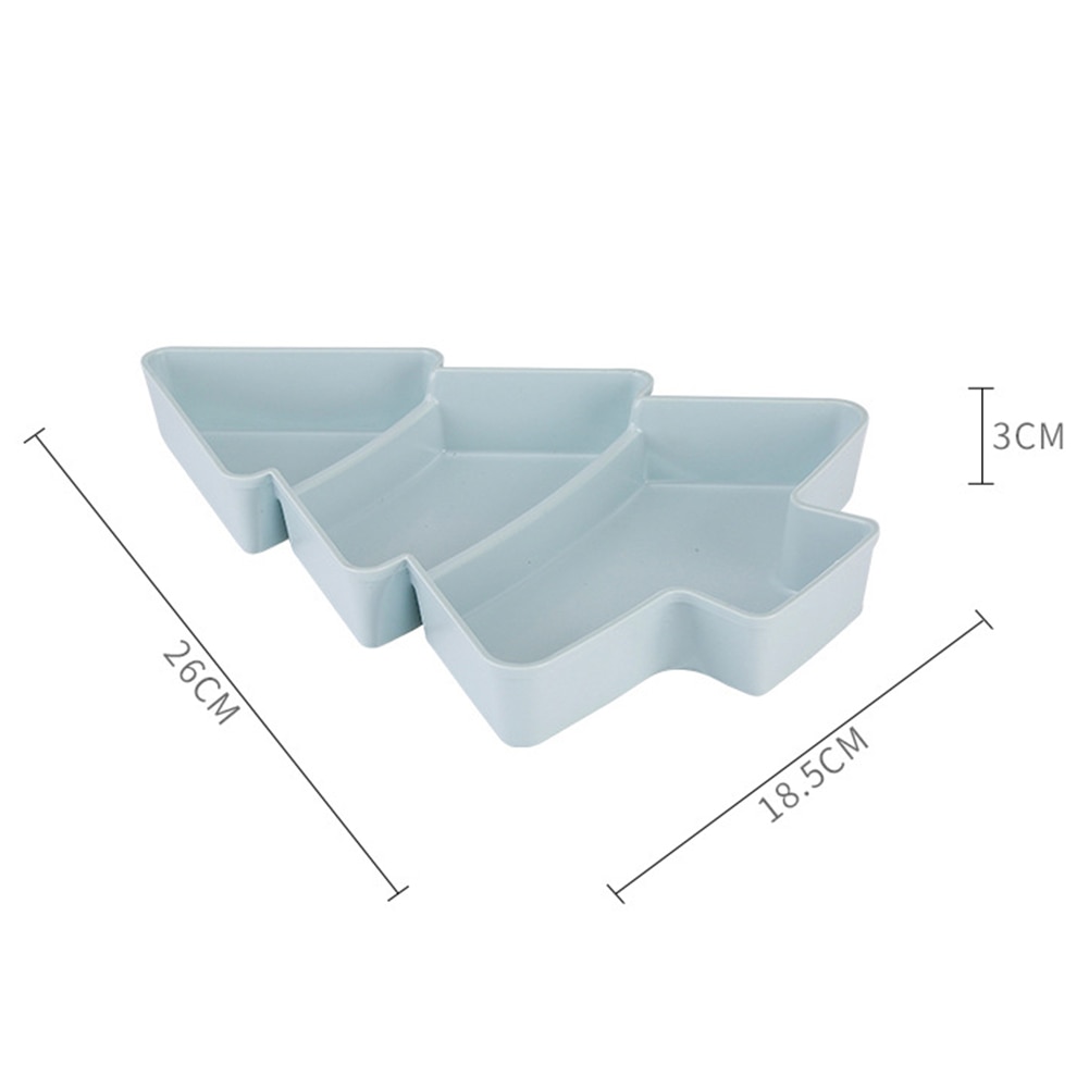 Christmas Tree Tray 3 Grids Snack Plate