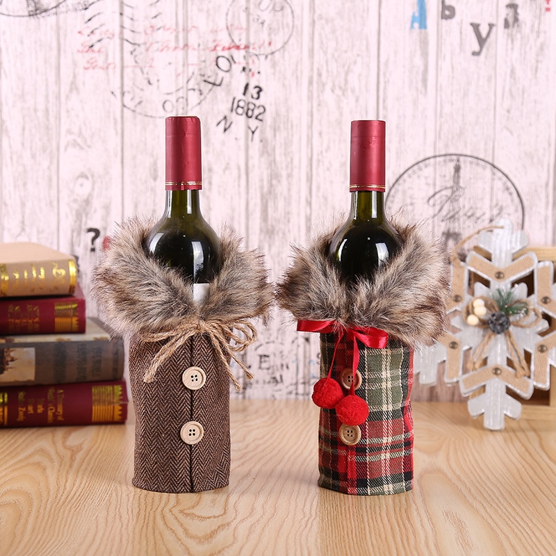 Christmas Wine Bottle Cover Decor Christmas Wine Bottle Cover Decor