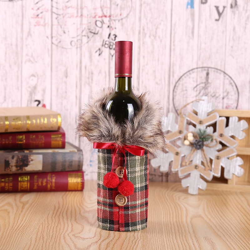 Christmas Wine Bottle Cover Decor Christmas Wine Bottle Cover Decor