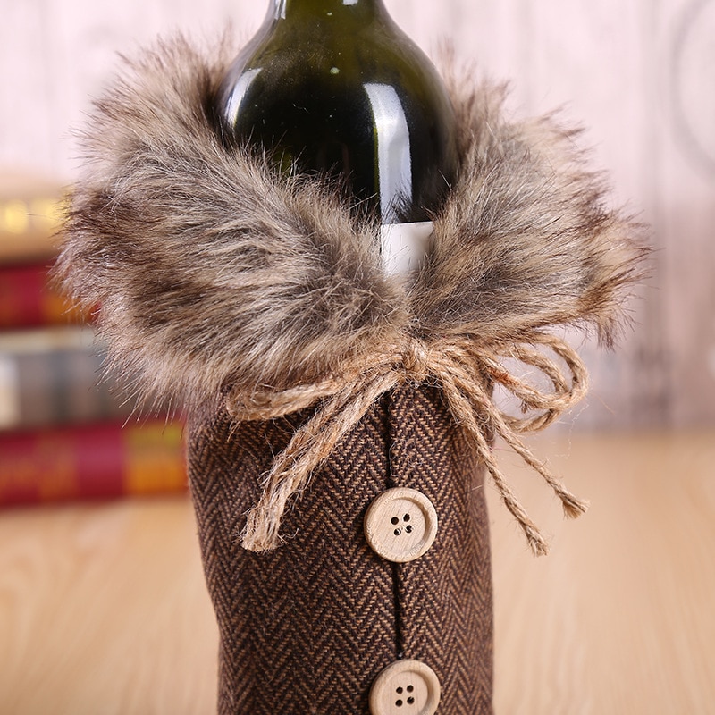 Christmas Wine Bottle Cover Decor Christmas Wine Bottle Cover Decor