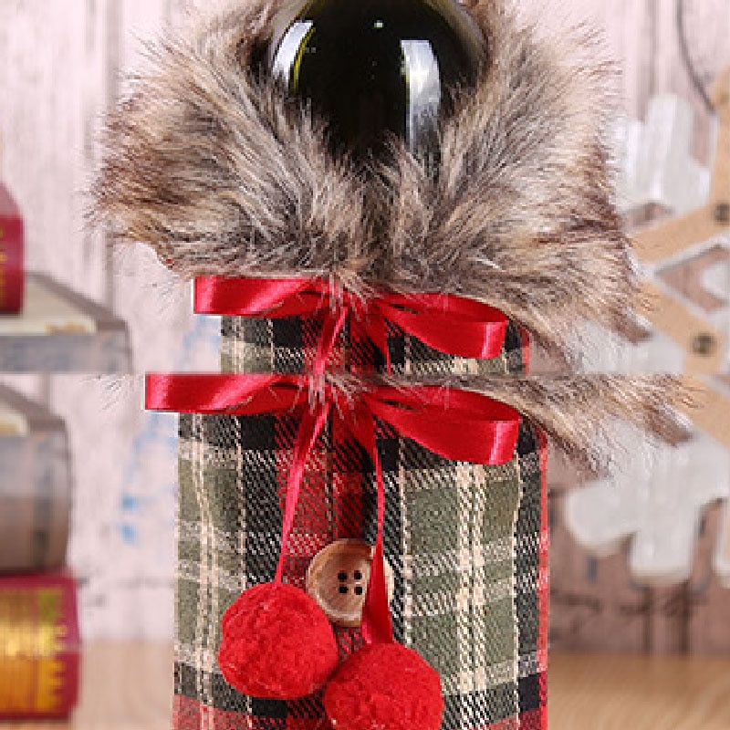 Christmas Wine Bottle Cover Decor Christmas Wine Bottle Cover Decor