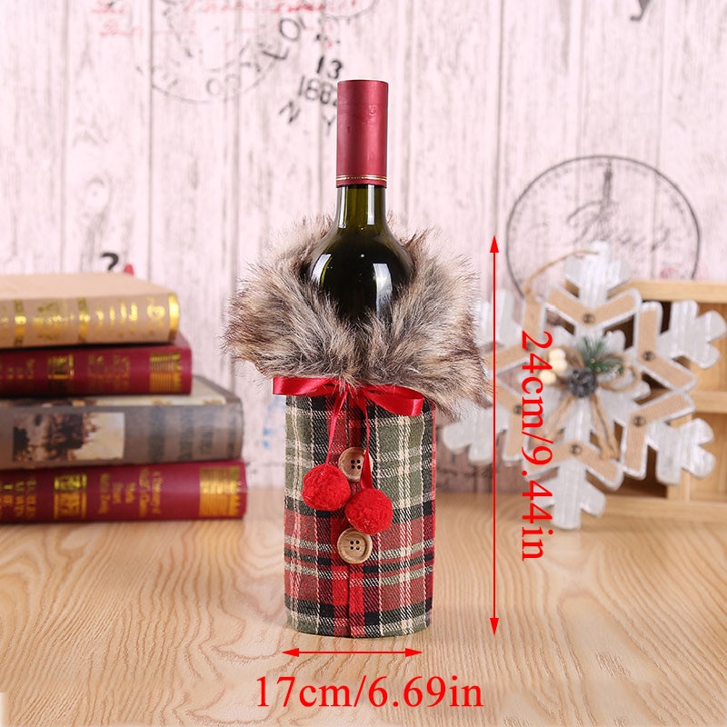 Christmas Wine Bottle Cover Decor Christmas Wine Bottle Cover Decor