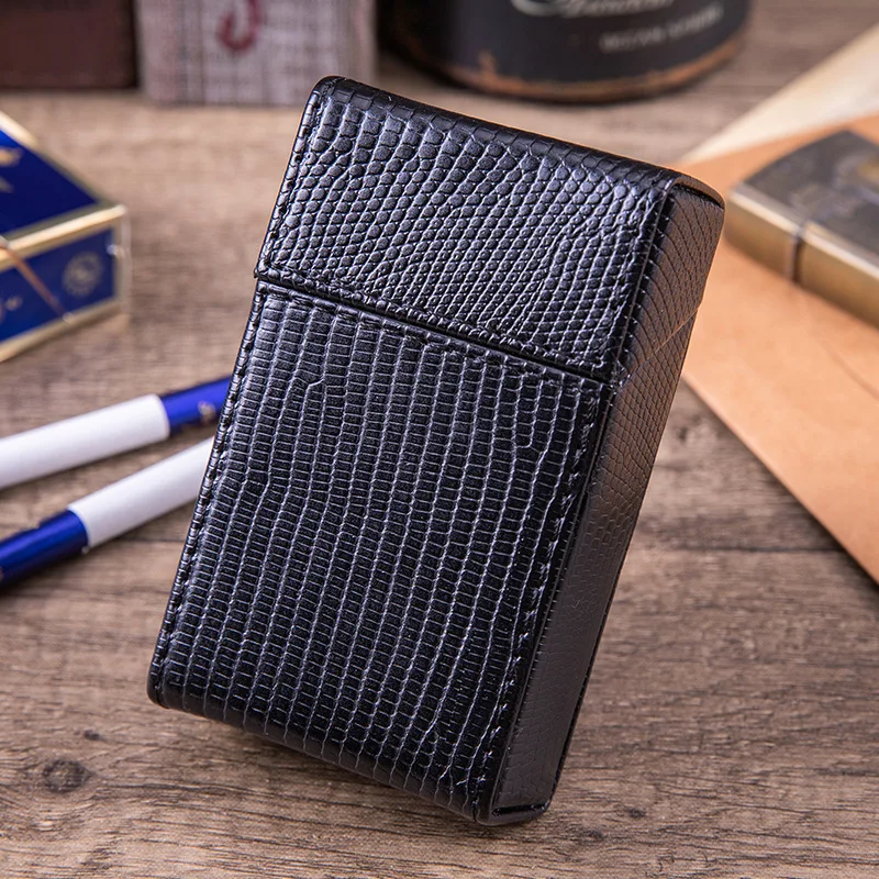 Cigarette Case Holds 20 King Size Cigarettes PU Leather Storage Box Smoking Accessories Gift for Men and Women