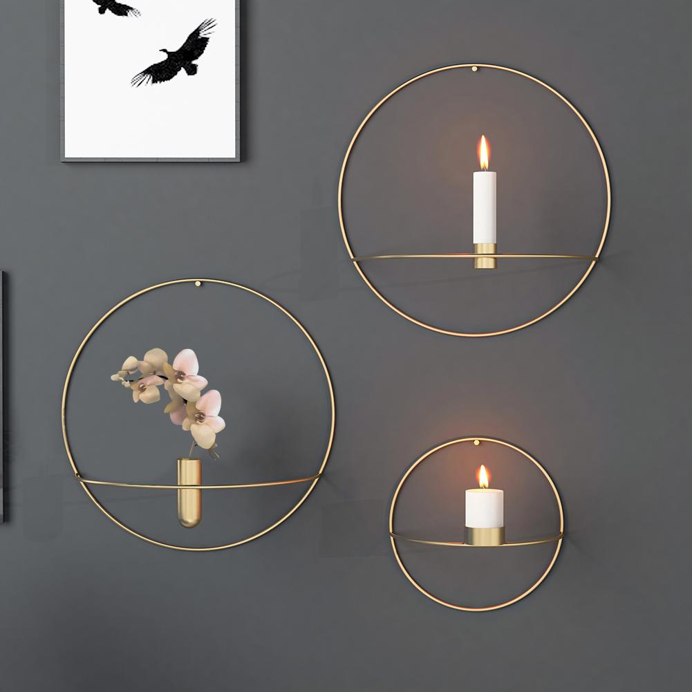 Circle Candle Holder Iron Wall Decor