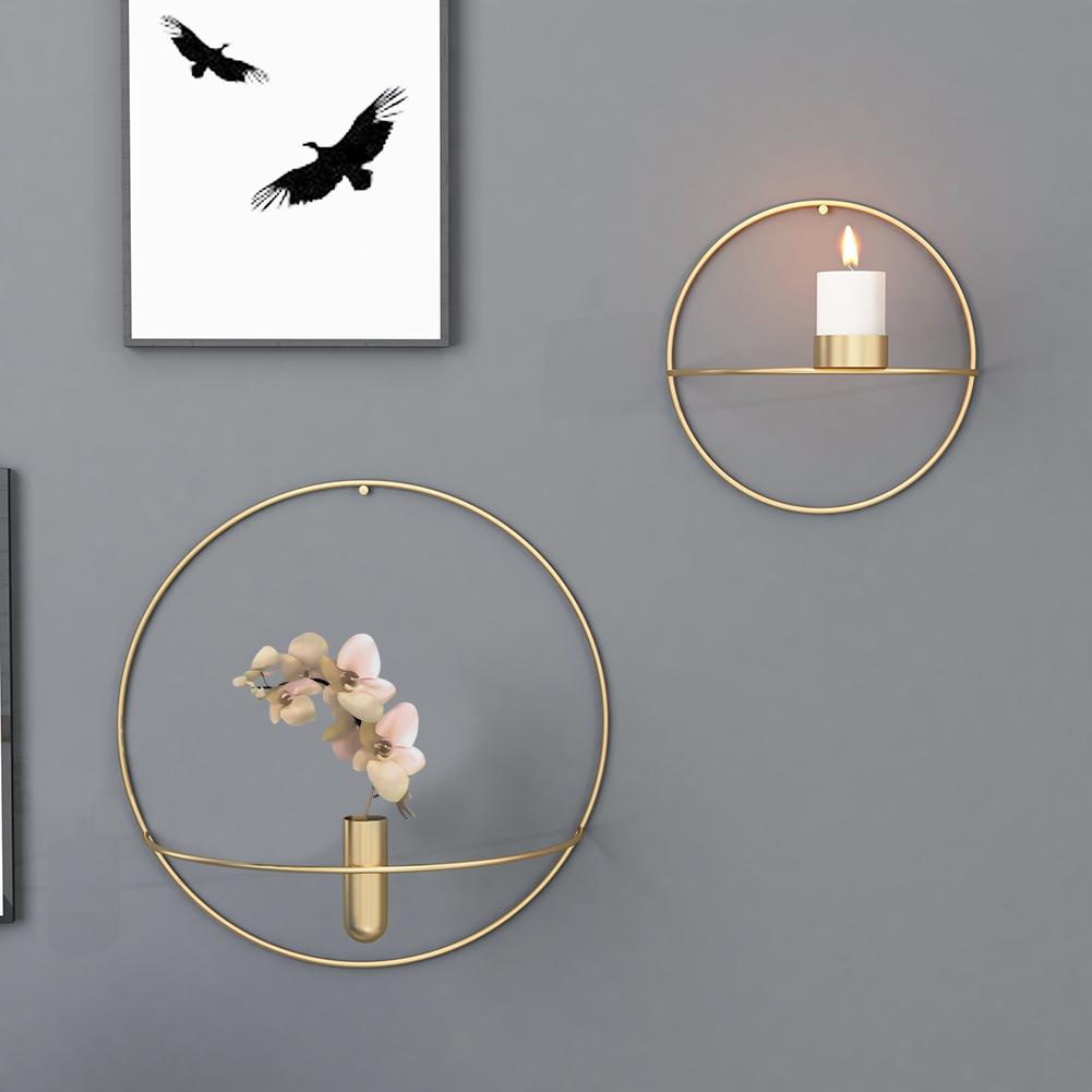 Circle Candle Holder Iron Wall Decor