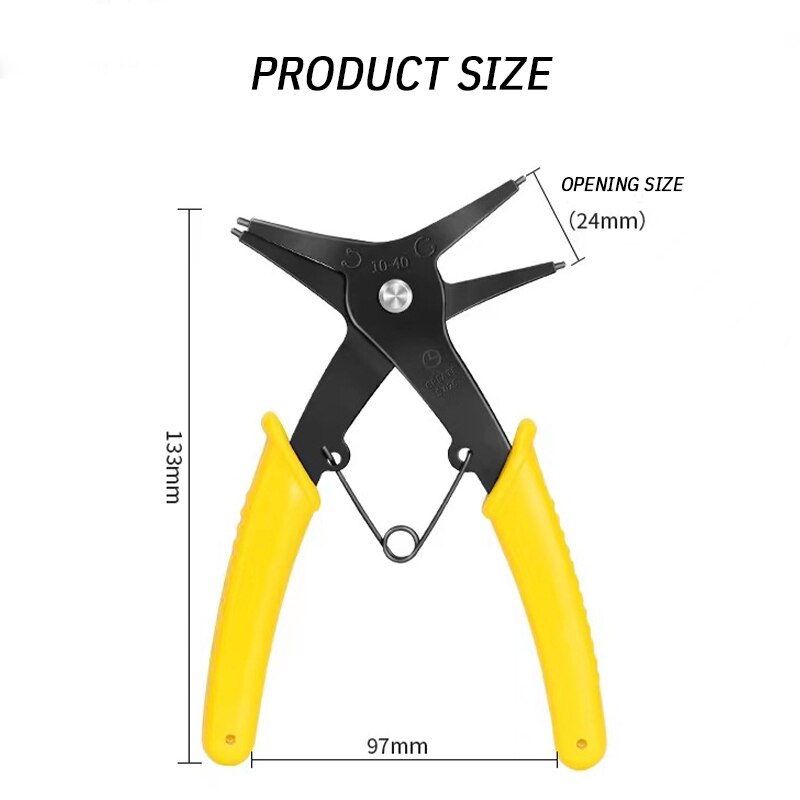 Circlip Pliers 2 in 1 Internal and External Dual Purpose Pliers External Spring Pliers Large Retaining Ring Removal
