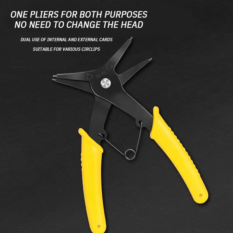 Circlip Pliers 2 in 1 Internal and External Dual Purpose Pliers External Spring Pliers Large Retaining Ring Removal