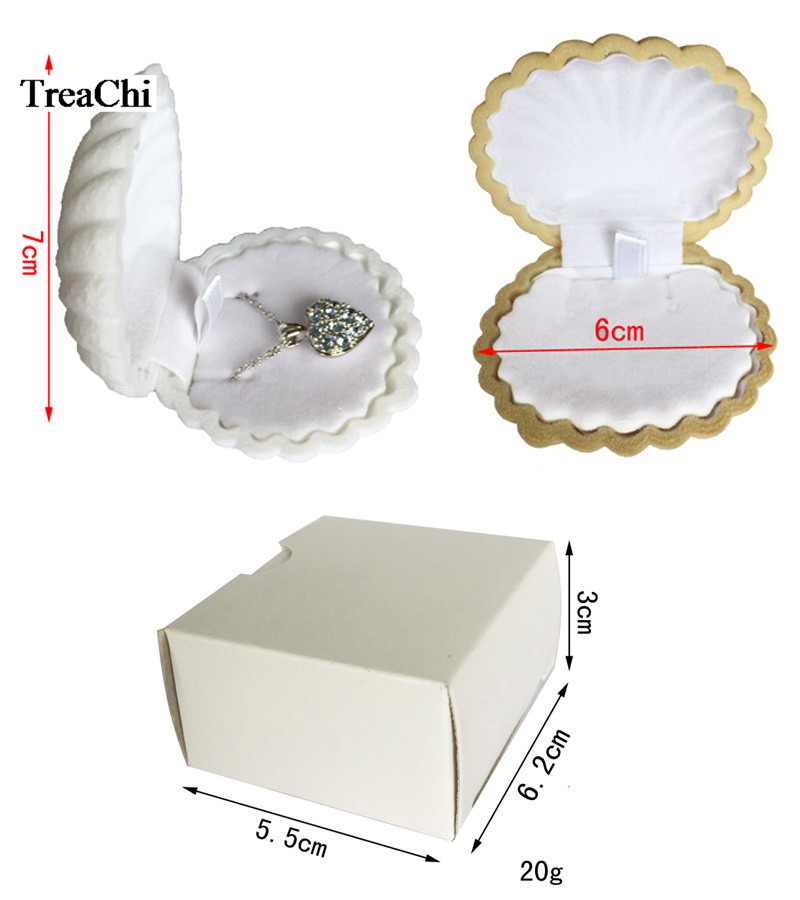 Clam Shell Jewelry Box with Velvet Cover