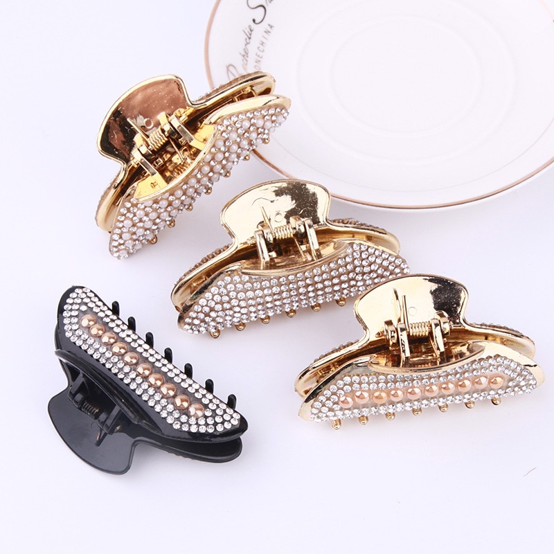 Clamp Hair Clip with Shiny Stones Clamp Hair Clip with Shiny Stones