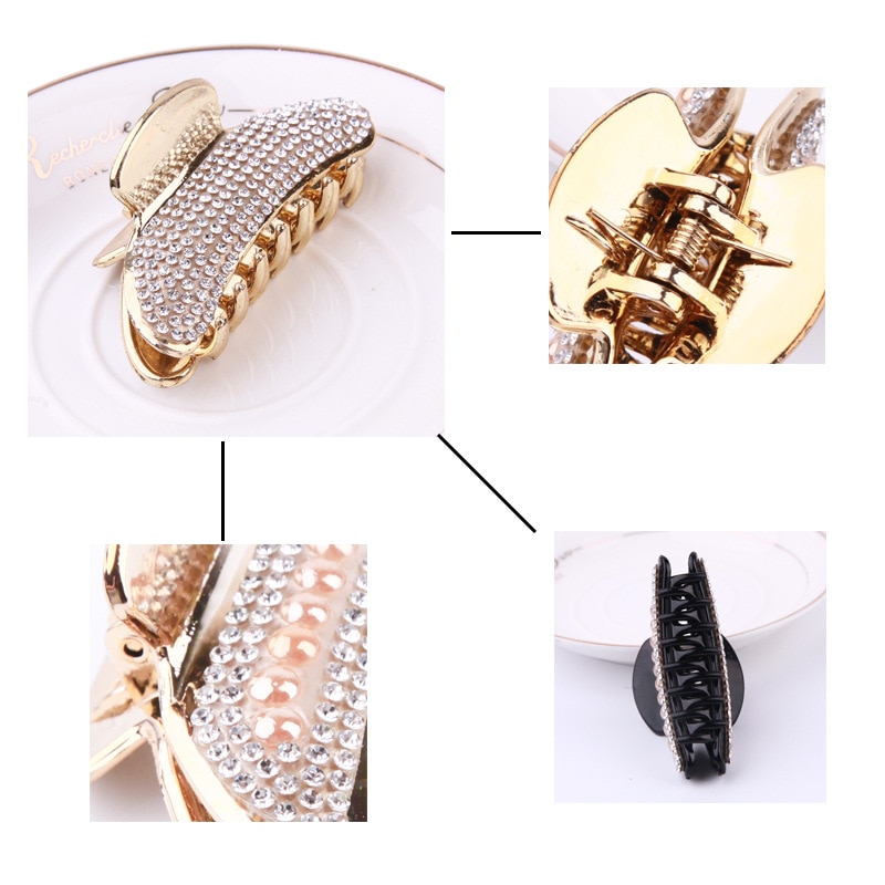 Clamp Hair Clip with Shiny Stones Clamp Hair Clip with Shiny Stones