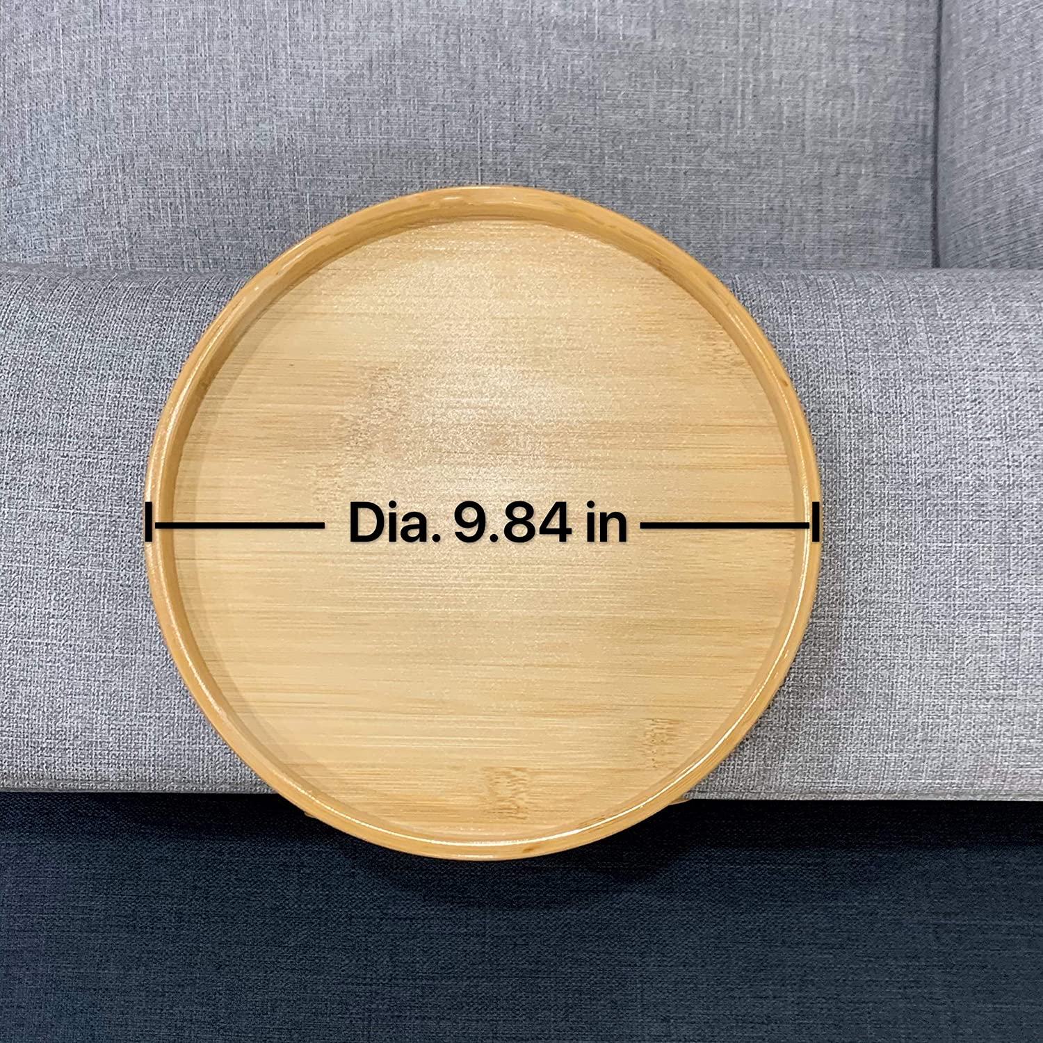 Clamp On Round Wooden Sofa Tray Clamp On Round Wooden Sofa Tray