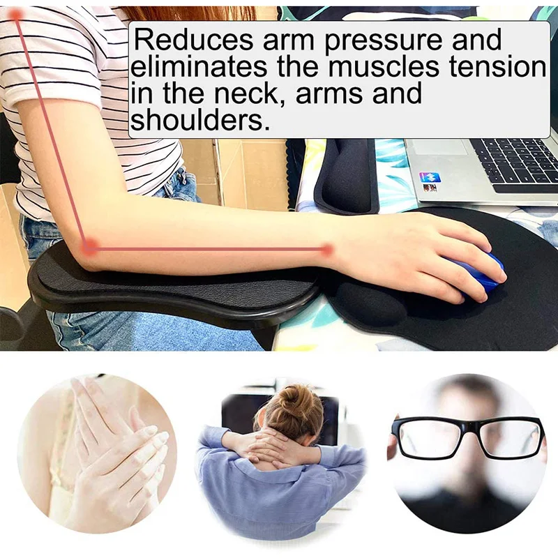 Clamped-On Adjustable Elbow Rest for Desk Clamped-On Adjustable Elbow Rest for Desk