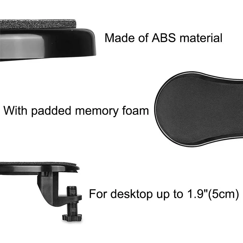 Clamped-On Adjustable Elbow Rest for Desk Clamped-On Adjustable Elbow Rest for Desk