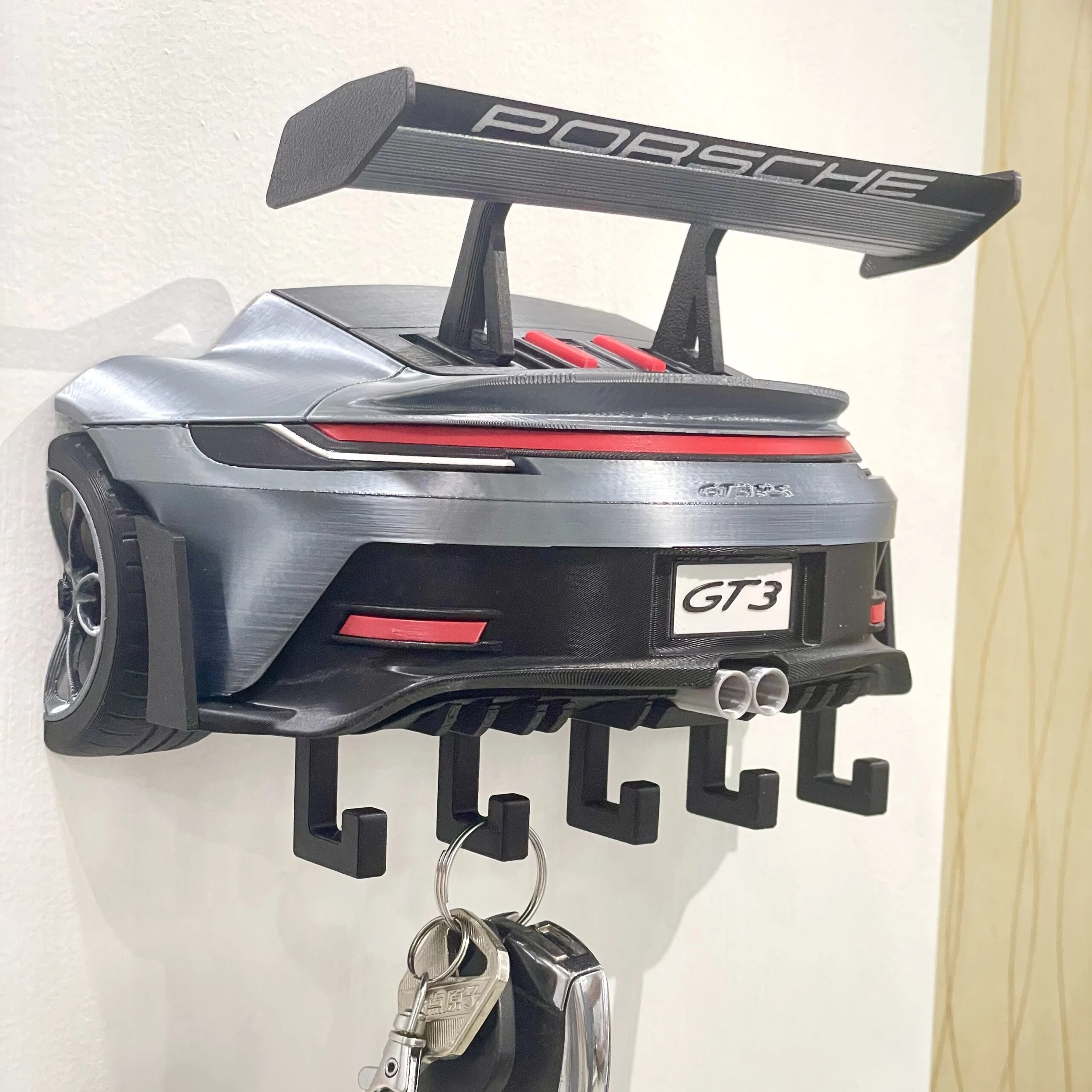 Classic 911 GT3 RS Mini Race Car Keyring hook Hanging Automobile Culture Home Wall Art Decor Car Model Ornament Gift