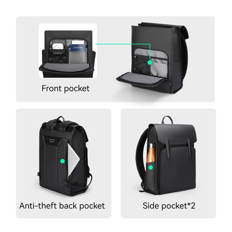 Classic Business Work Black Leather Backpack 15.6 Inch Laptop Waterproof Bag School Bags Business bacbackpack for men Classic Business Work Black Leather Backpack 15.6 Inch Laptop Waterproof Bag School Bags Business bacbackpack for men
