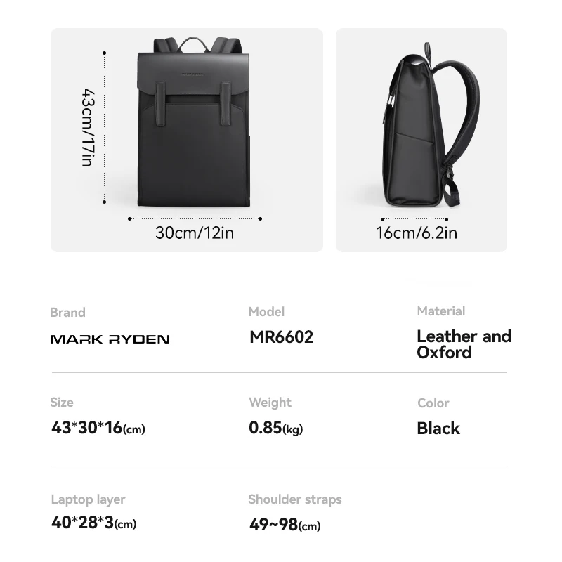 Classic Business Work Black Leather Backpack 15.6 Inch Laptop Waterproof Bag School Bags Business bacbackpack for men Classic Business Work Black Leather Backpack 15.6 Inch Laptop Waterproof Bag School Bags Business bacbackpack for men