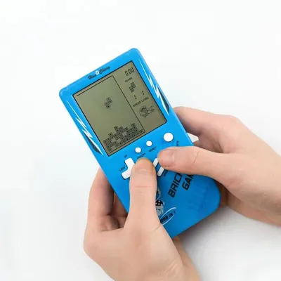 Classic Electronic Game Retro Puzzle Toy Blue Large Screen Handheld Game Console Toys For Children
