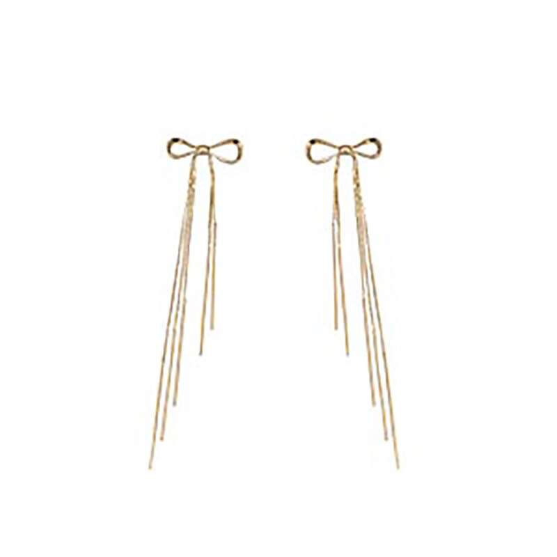 Classic Gold Bow Drop Earrings