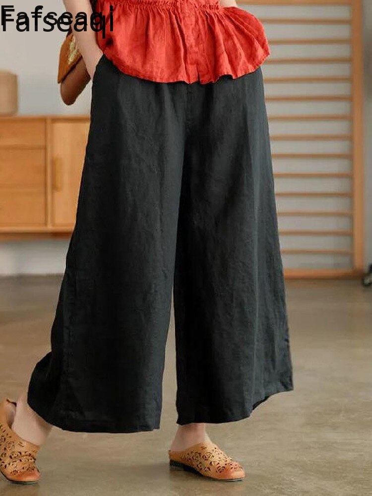 Classic Linen Wide Leg Ladies Pants