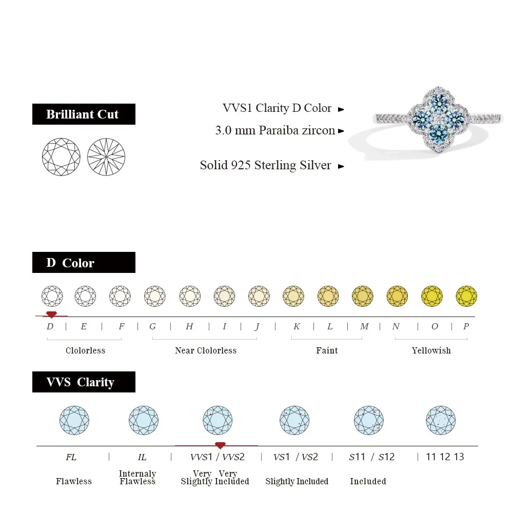 Classic Moissanite Rings for Women Sterling Silver Engagement Wedding Party Fine Jewelry Gift