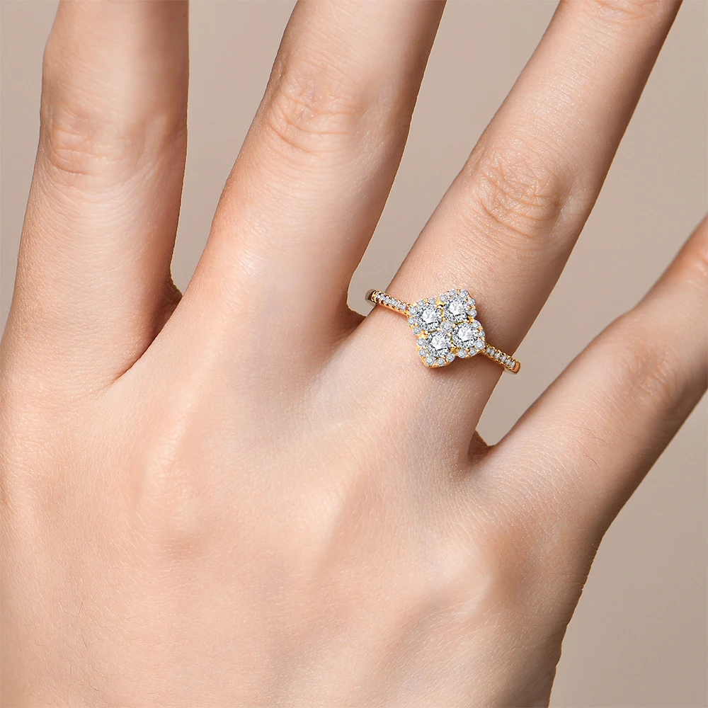 Classic Moissanite Rings for Women Sterling Silver Engagement Wedding Party Fine Jewelry Gift