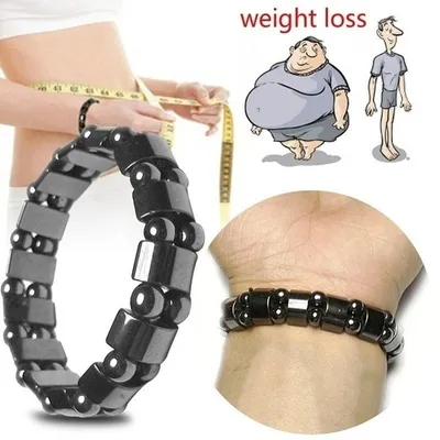 Classical Hematite Energy Beaded Elastic Magnetic Therapy Health Care Loss Weight Bracelets Slimming Health Care for
