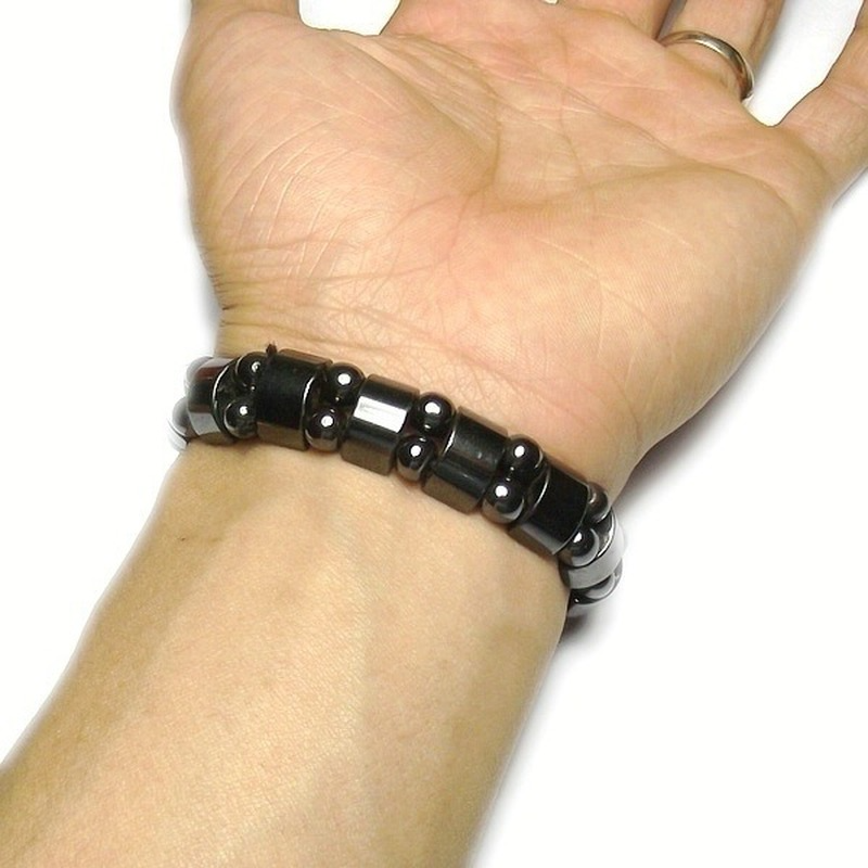 Classical Hematite Energy Beaded Elastic Magnetic Therapy Health Care Loss Weight Bracelets Slimming Health Care for