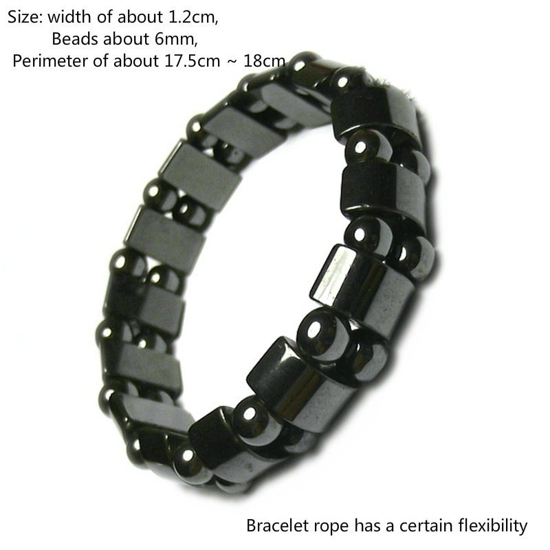 Classical Hematite Energy Beaded Elastic Magnetic Therapy Health Care Loss Weight Bracelets Slimming Health Care for