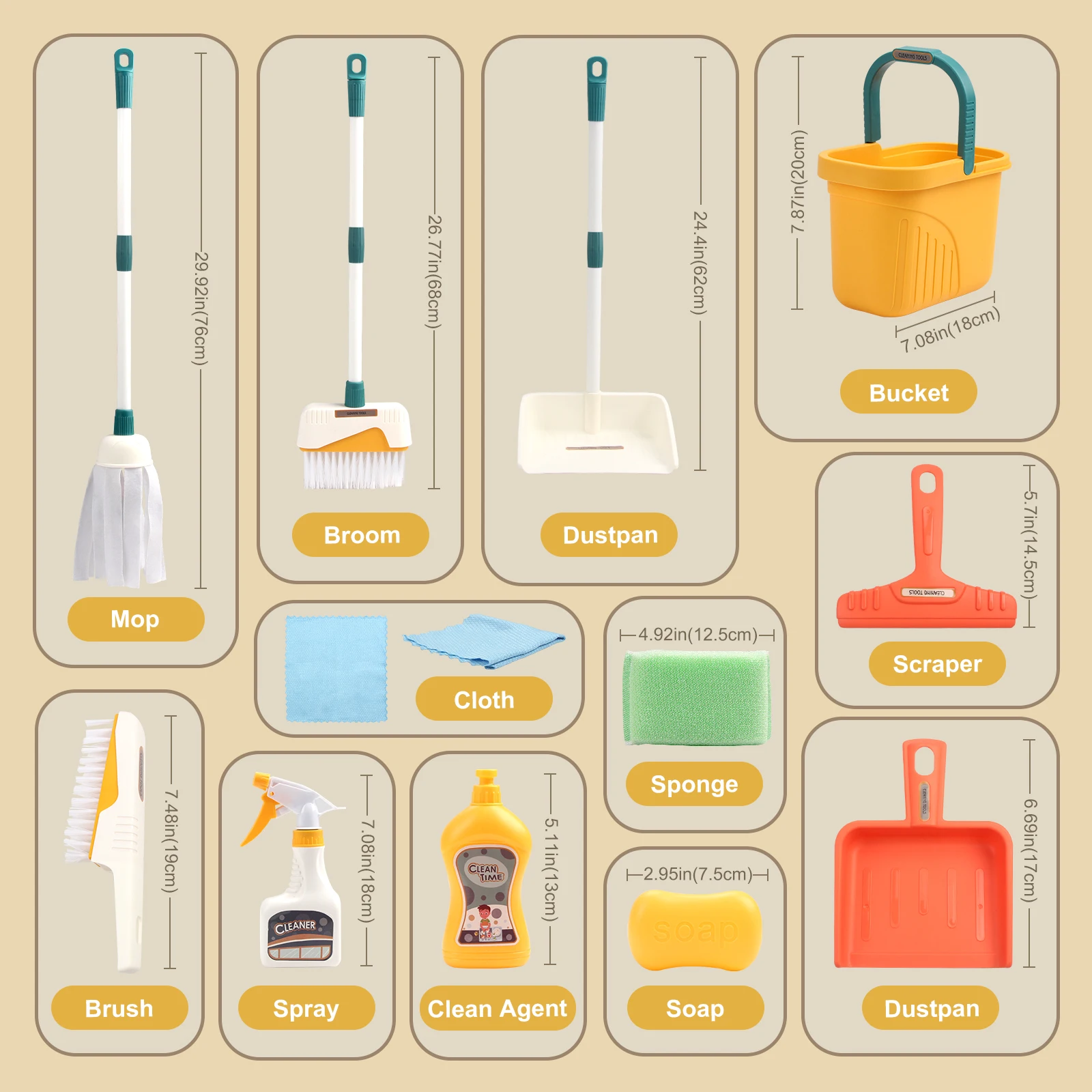 Cleaning Set Toys for Kids (12Pcs) Cleaning Set Toys for Kids (12Pcs)