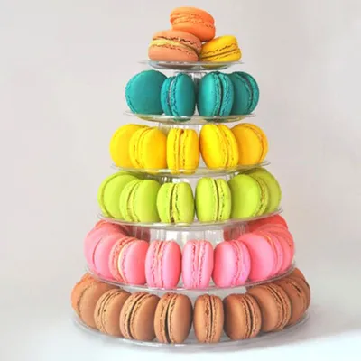Clear 6 Layer Macaron Display Tower