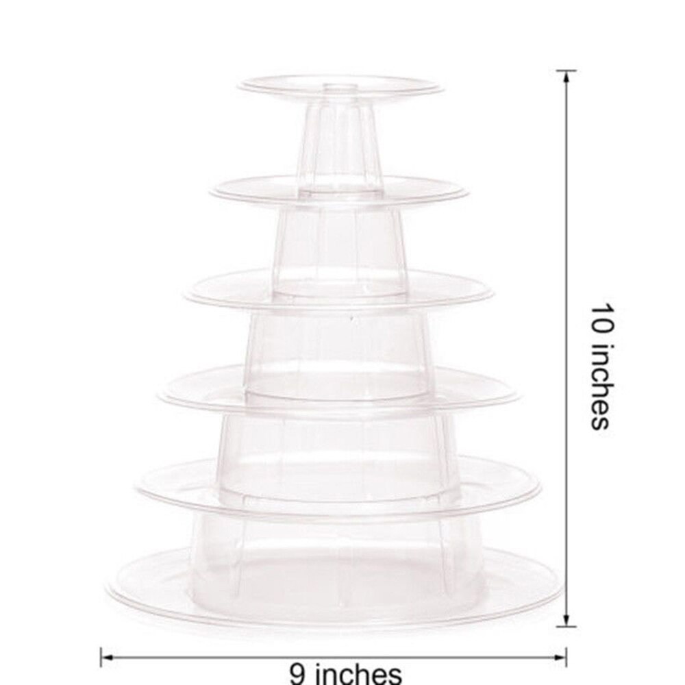 Clear 6 Layer Macaron Display Tower