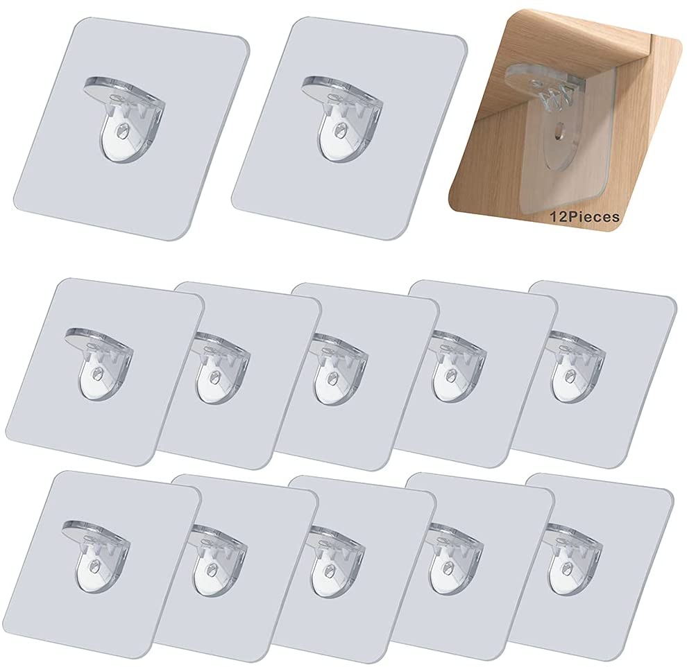 Clear Adhesive Shelf Support Pegs (10 pcs)