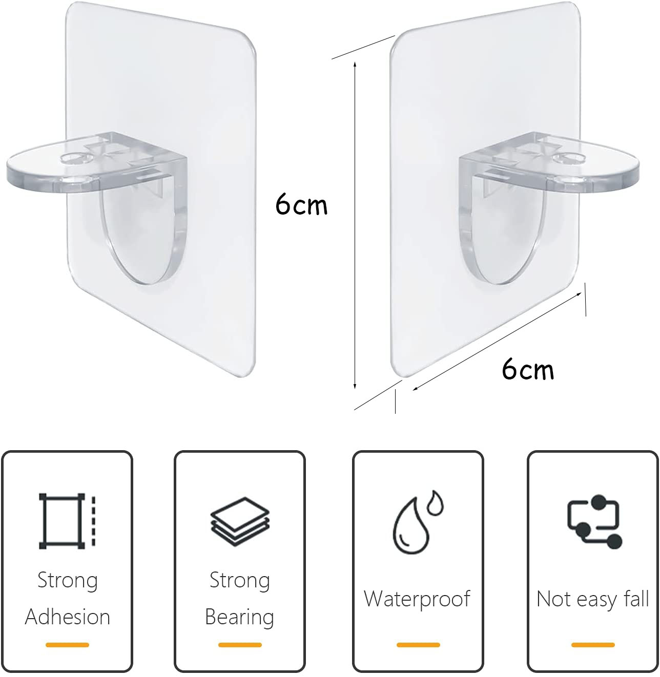 Clear Adhesive Shelf Support Pegs (10 pcs)