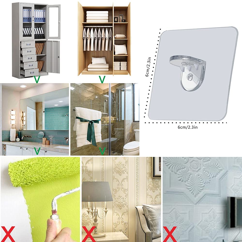 Clear Adhesive Shelf Support Pegs (10 pcs)