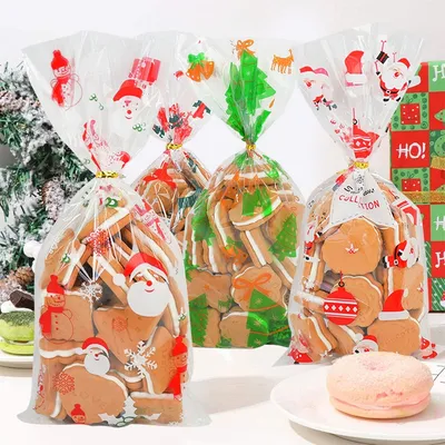 Clear Christmas Lolly Bags (50pcs)