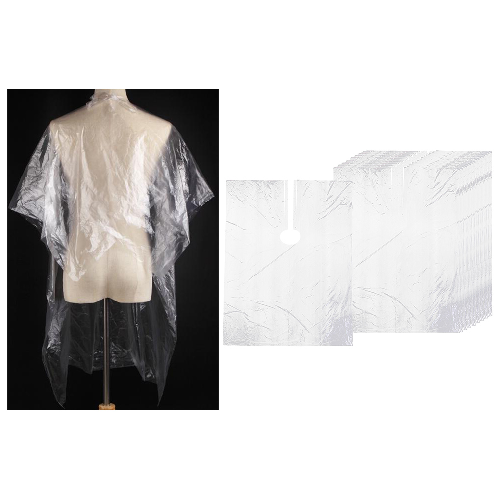 Clear Disposable Hairdressing Gowns (50pcs) Clear Disposable Hairdressing Gowns (50pcs)