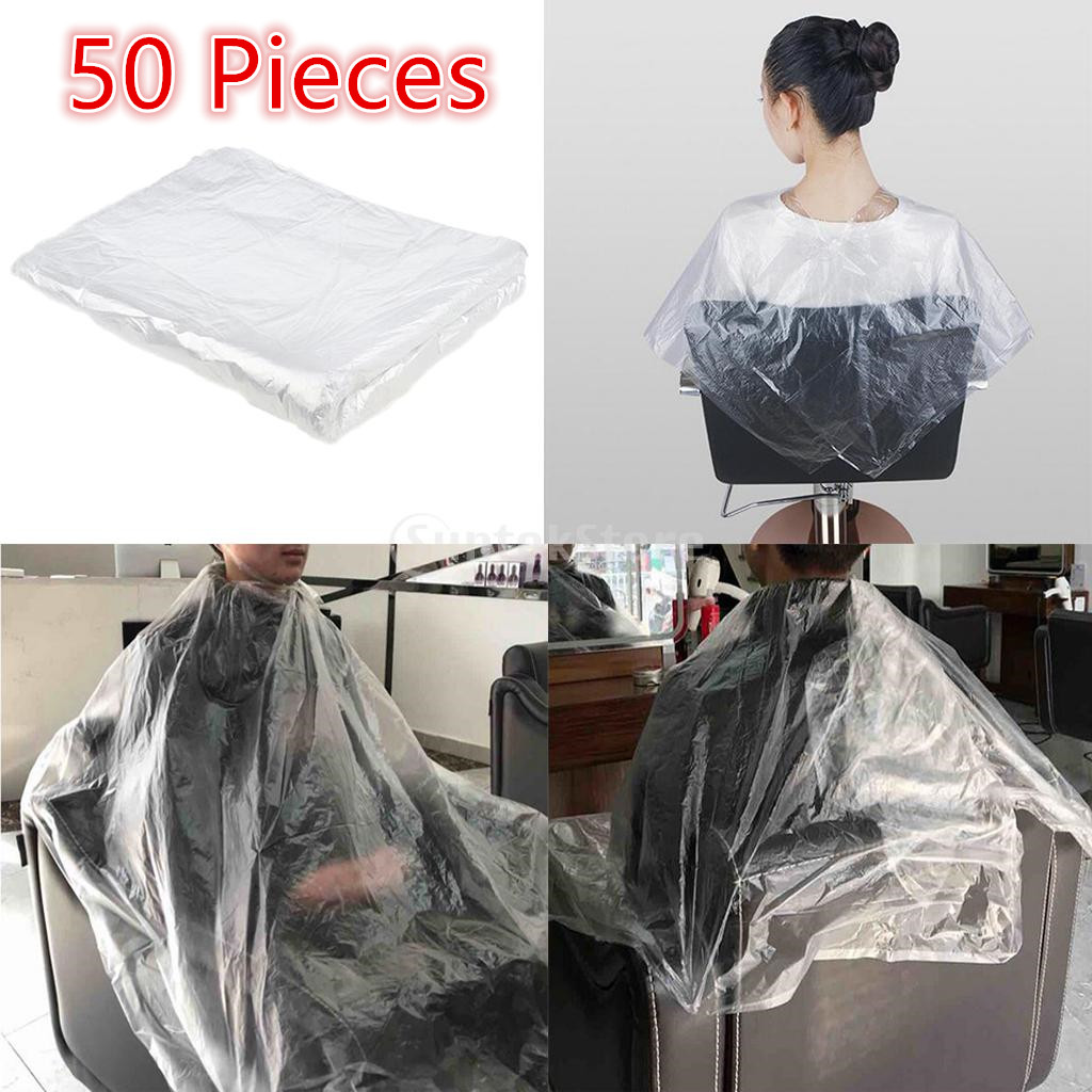 Clear Disposable Hairdressing Gowns (50pcs) Clear Disposable Hairdressing Gowns (50pcs)