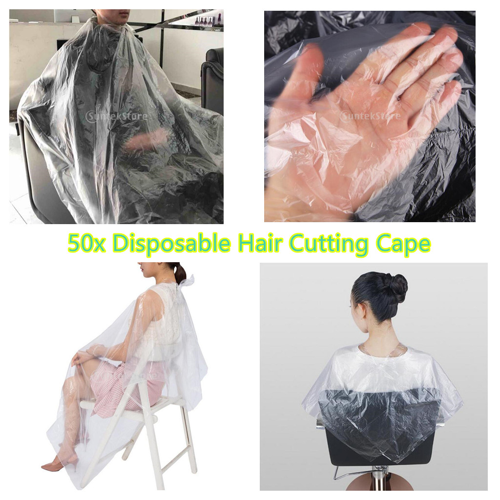 Clear Disposable Hairdressing Gowns (50pcs) Clear Disposable Hairdressing Gowns (50pcs)